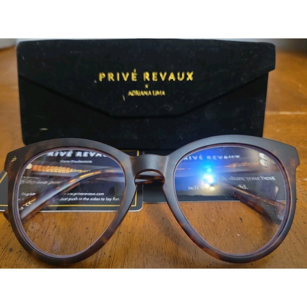 Prive Revaux x Adriana Lima The Julia Brown Tortoise Glasses Frames 53-19-145